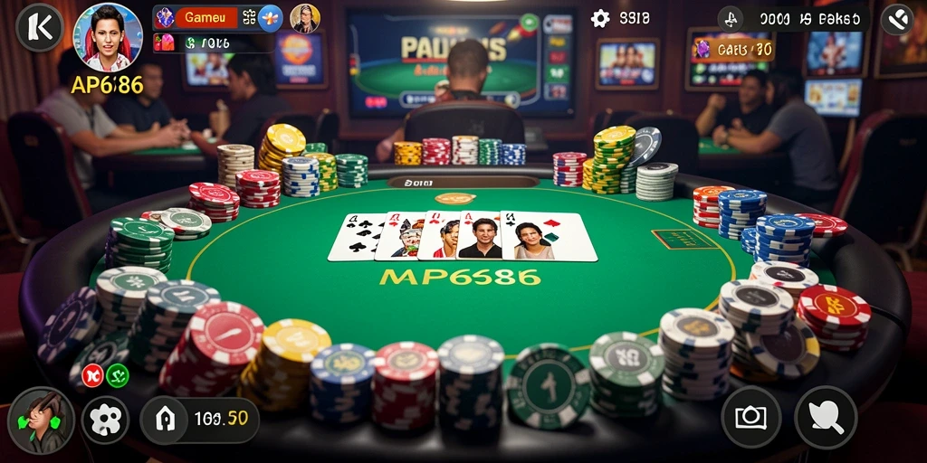 Screenshot gameplay Poker yang mendebarkan dan realistis.