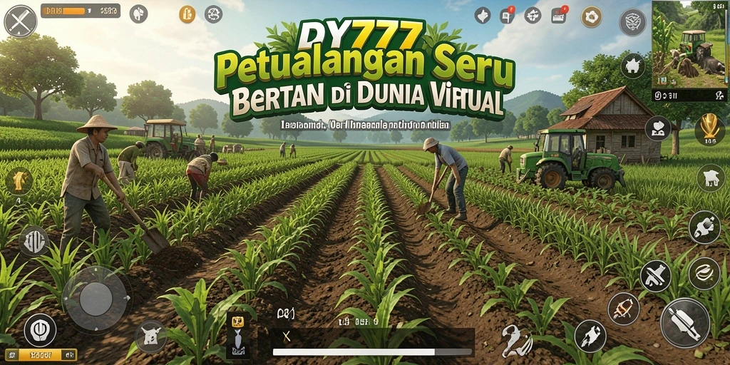 Screenshot gameplay DY777 menunjukkan aktivitas bertani yang menyenangkan.