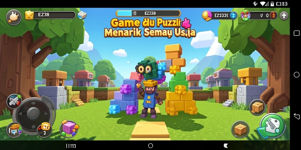 Screenshot gameplay EZ338 menampilkan tantangan puzzle yang menarik.