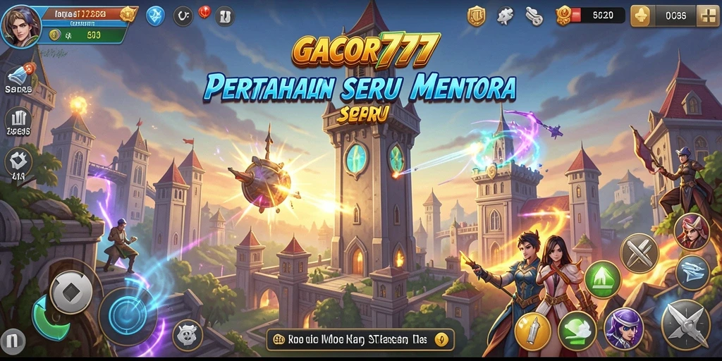 Screenshot GACOR777 menampilkan serunya strategi pertahanan menara.