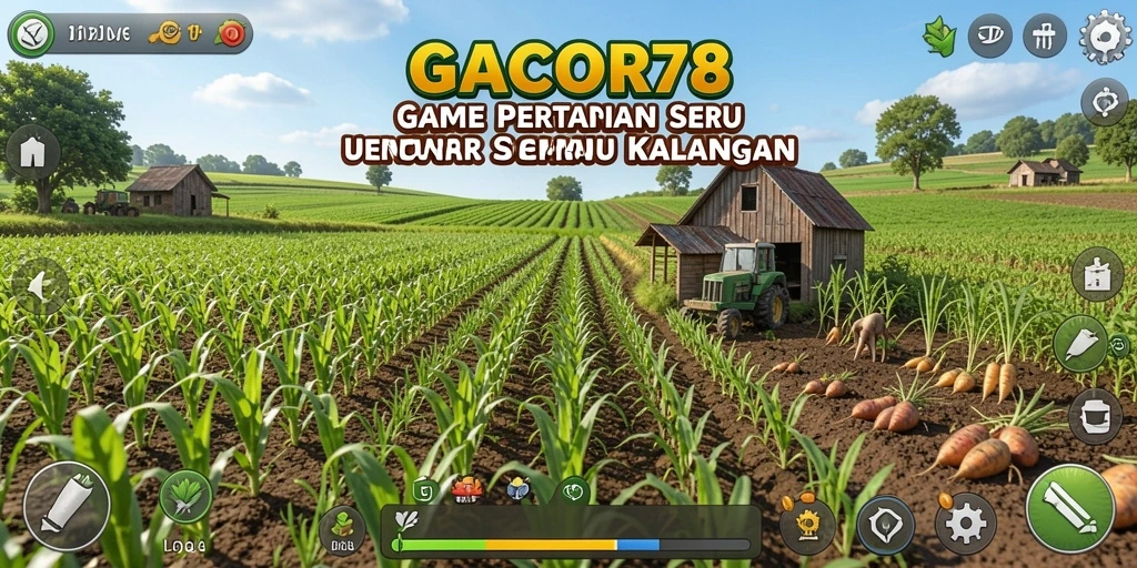 Tampilan gameplay menarik GACOR78 dengan aktivitas bertani yang menyenangkan.