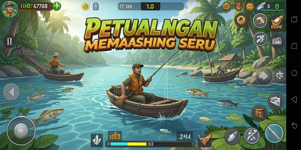 Tampilan gameplay ID6788 dengan aksi memancing yang seru dan grafis memukau.