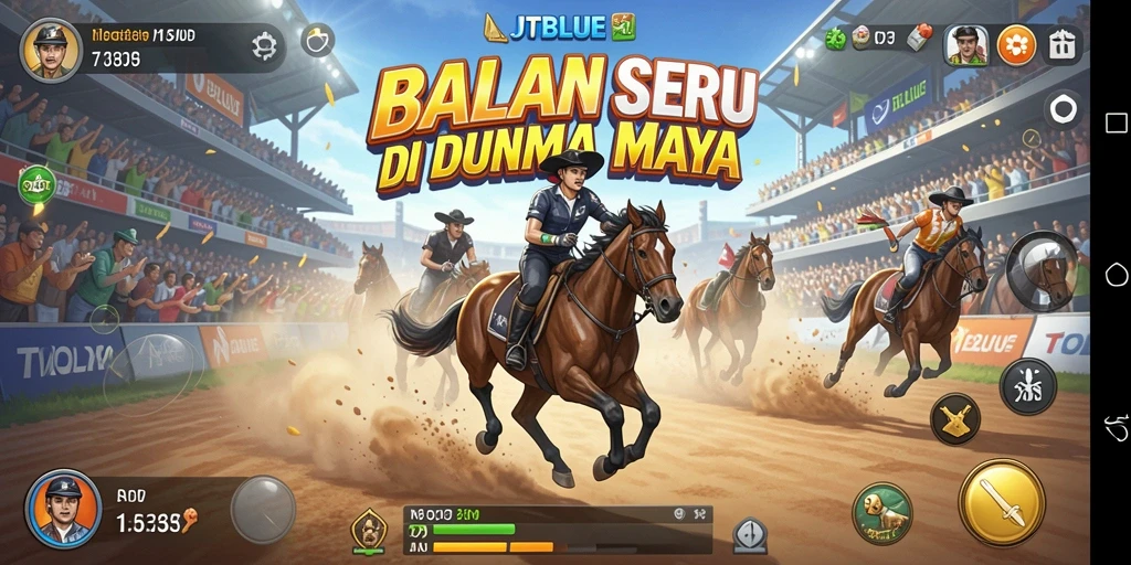Tampilan gameplay JTBLUE yang seru dan mendebarkan.