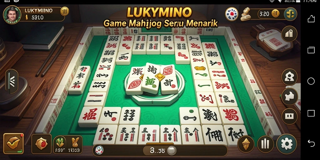 Tampilan gameplay LUKYMINO yang seru dan menarik dalam permainan Mahjong.