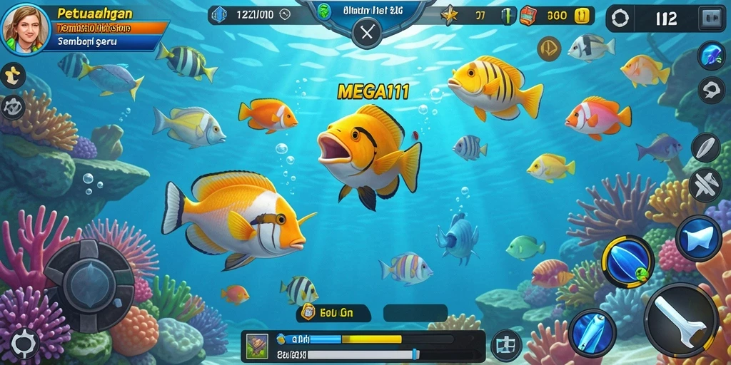 Tampilan gameplay seru Tembak Ikan MEGA111.