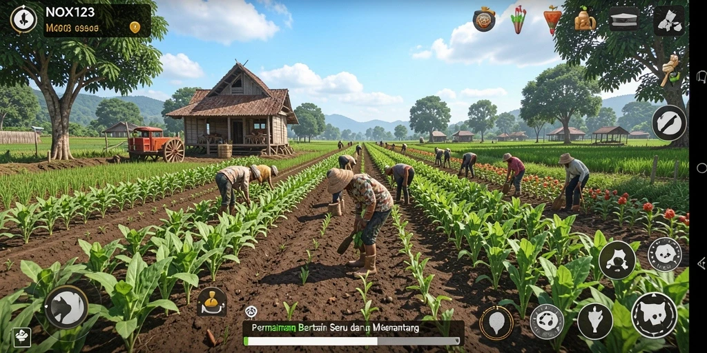 Tampilan gameplay yang menarik dalam permainan Farming NOX123.